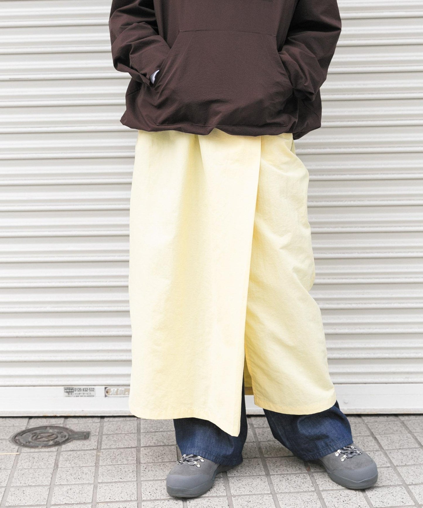 UR TECH尼龍塔夫綢裹身風半身裙