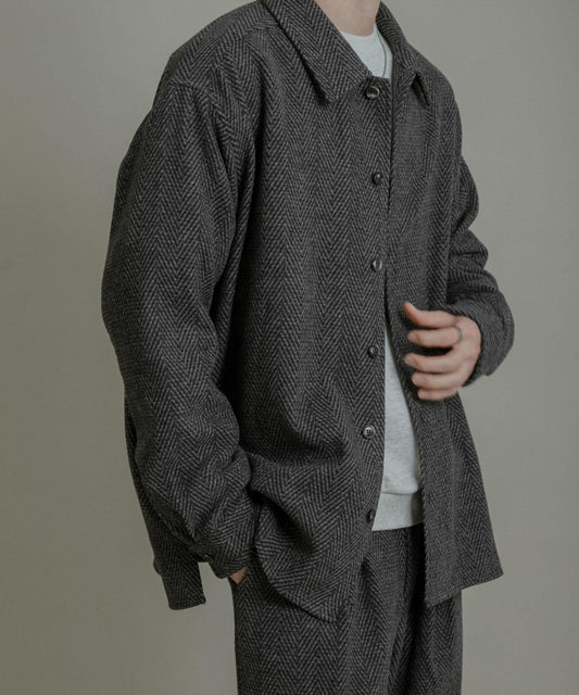 仿羊毛人字紋襯衫