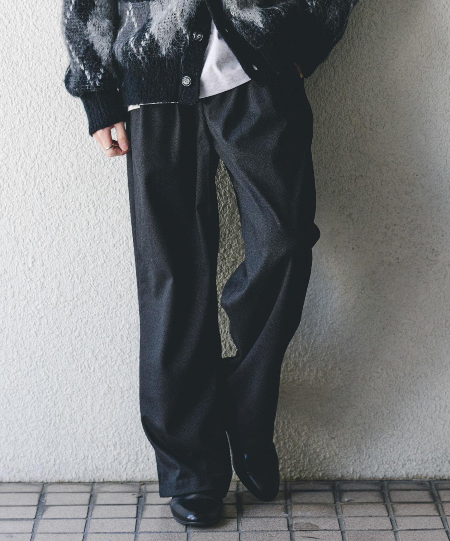 磨毛休閒寬腿褲