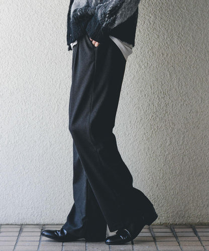 磨毛休閒寬腿褲