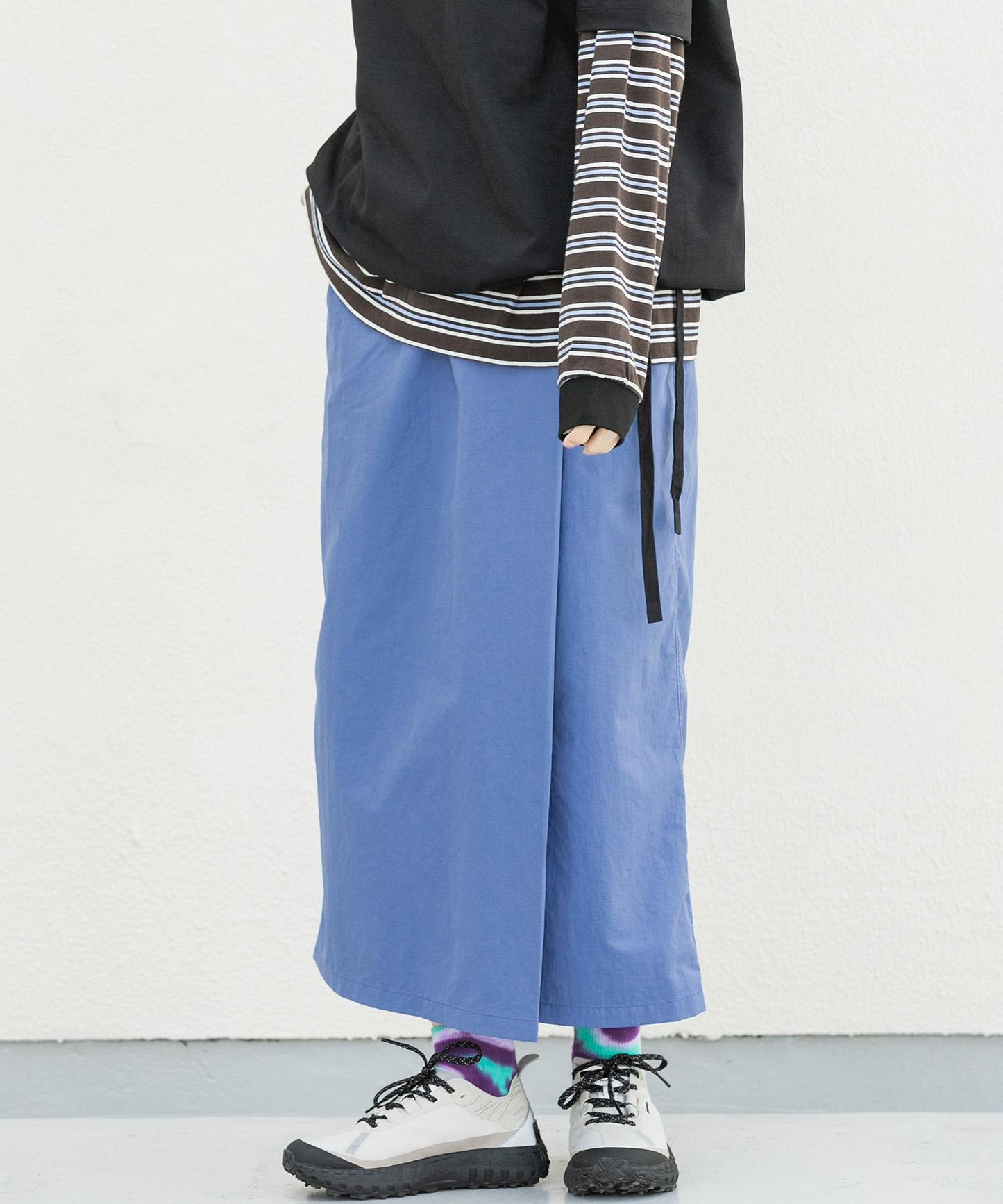 UR TECH尼龍塔夫綢裹身風半身裙