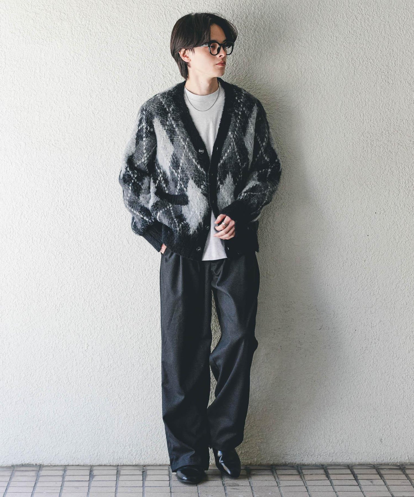 磨毛休閒寬腿褲