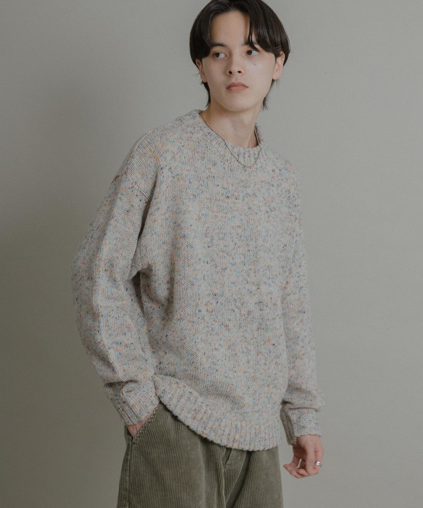 可水洗彩色紗點針織套頭衫