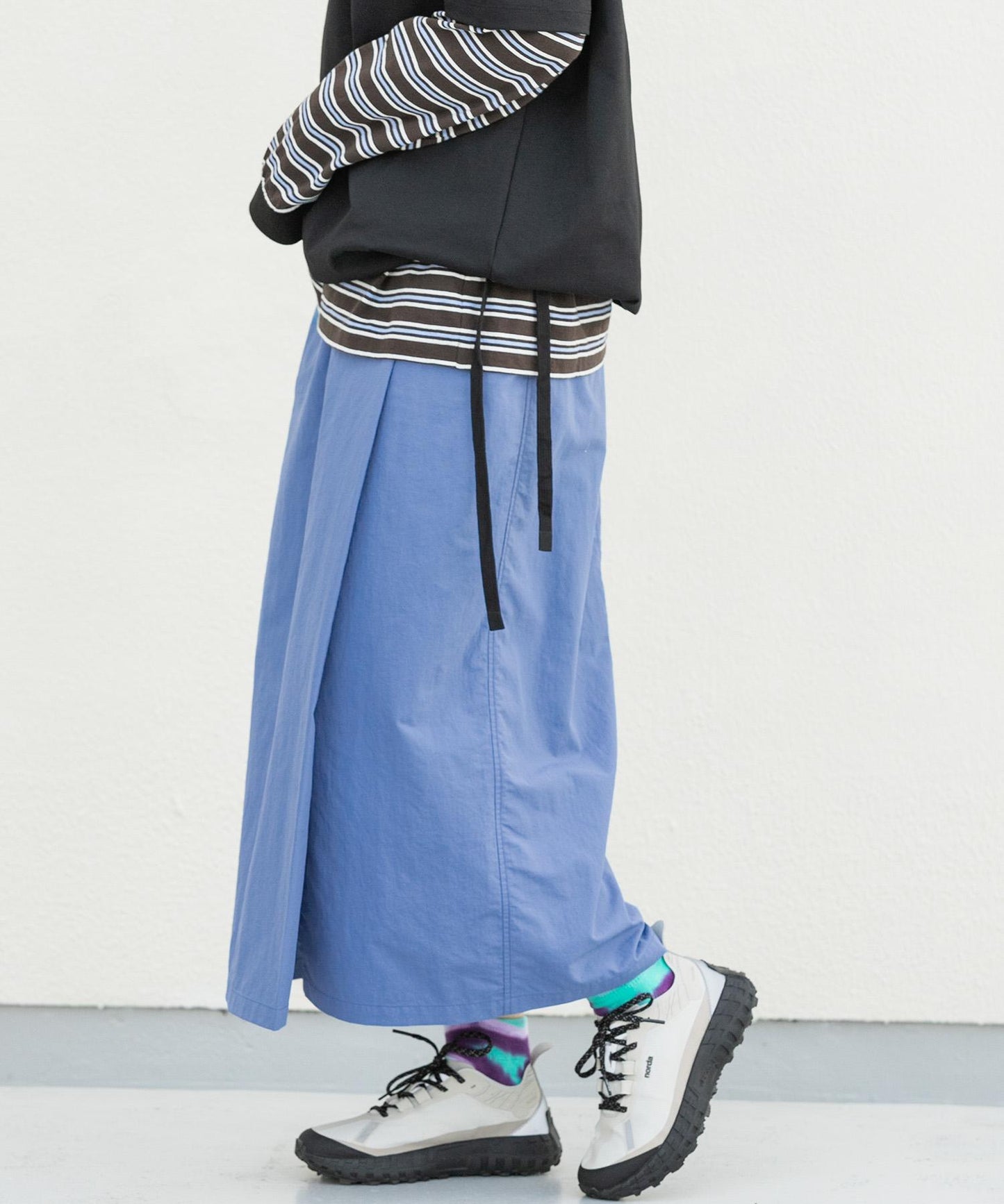 UR TECH尼龍塔夫綢裹身風半身裙