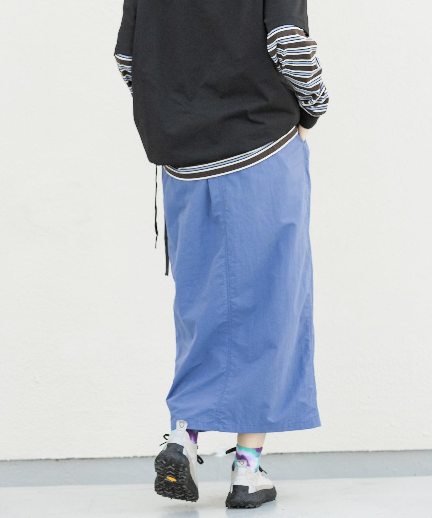 UR TECH尼龍塔夫綢裹身風半身裙