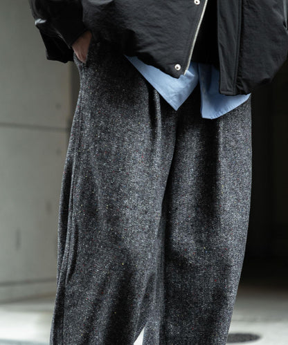 彩色斑點一褶桶型褲