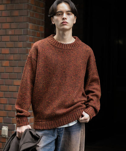 可水洗彩色紗點針織套頭衫