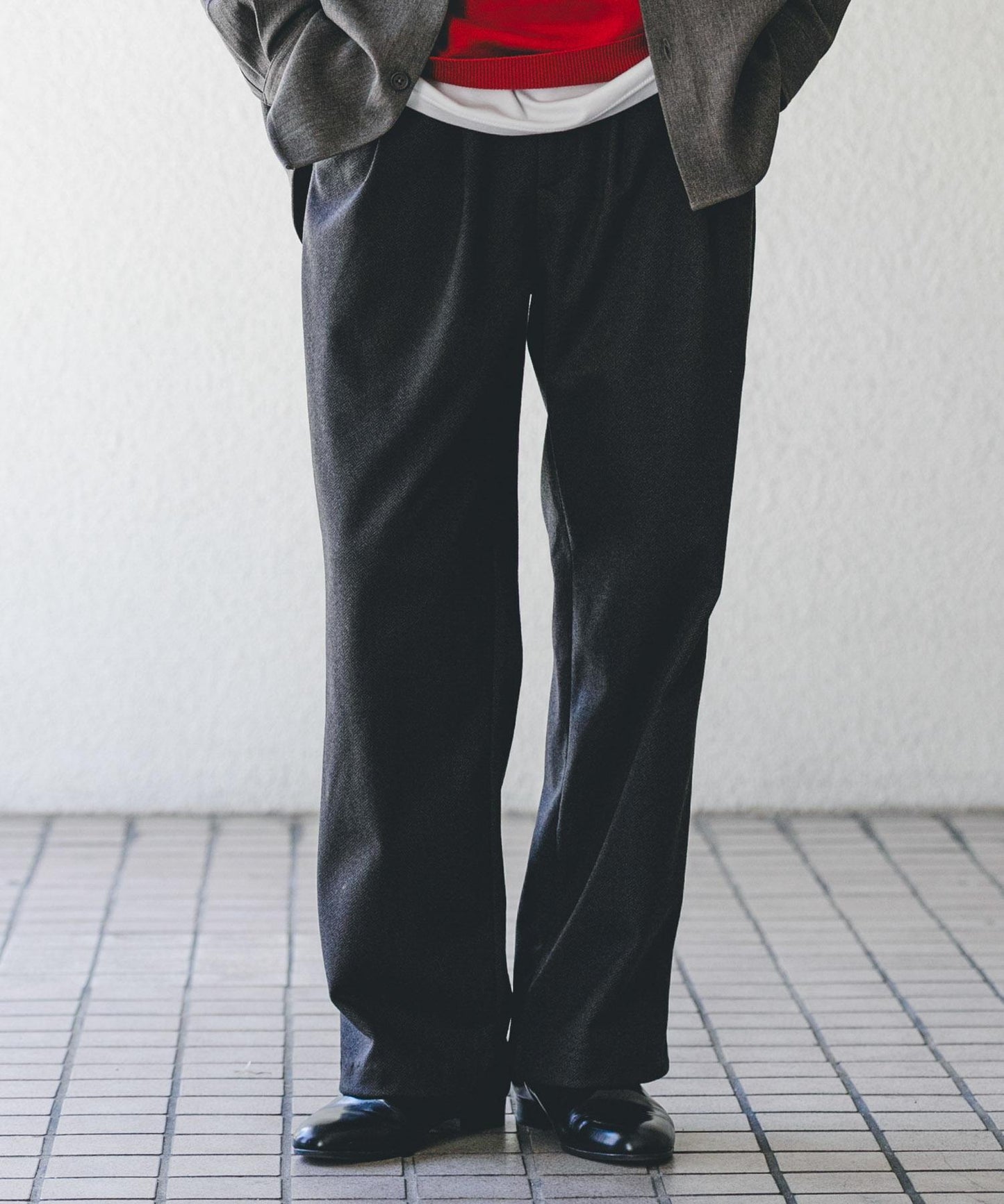 磨毛休閒寬腿褲