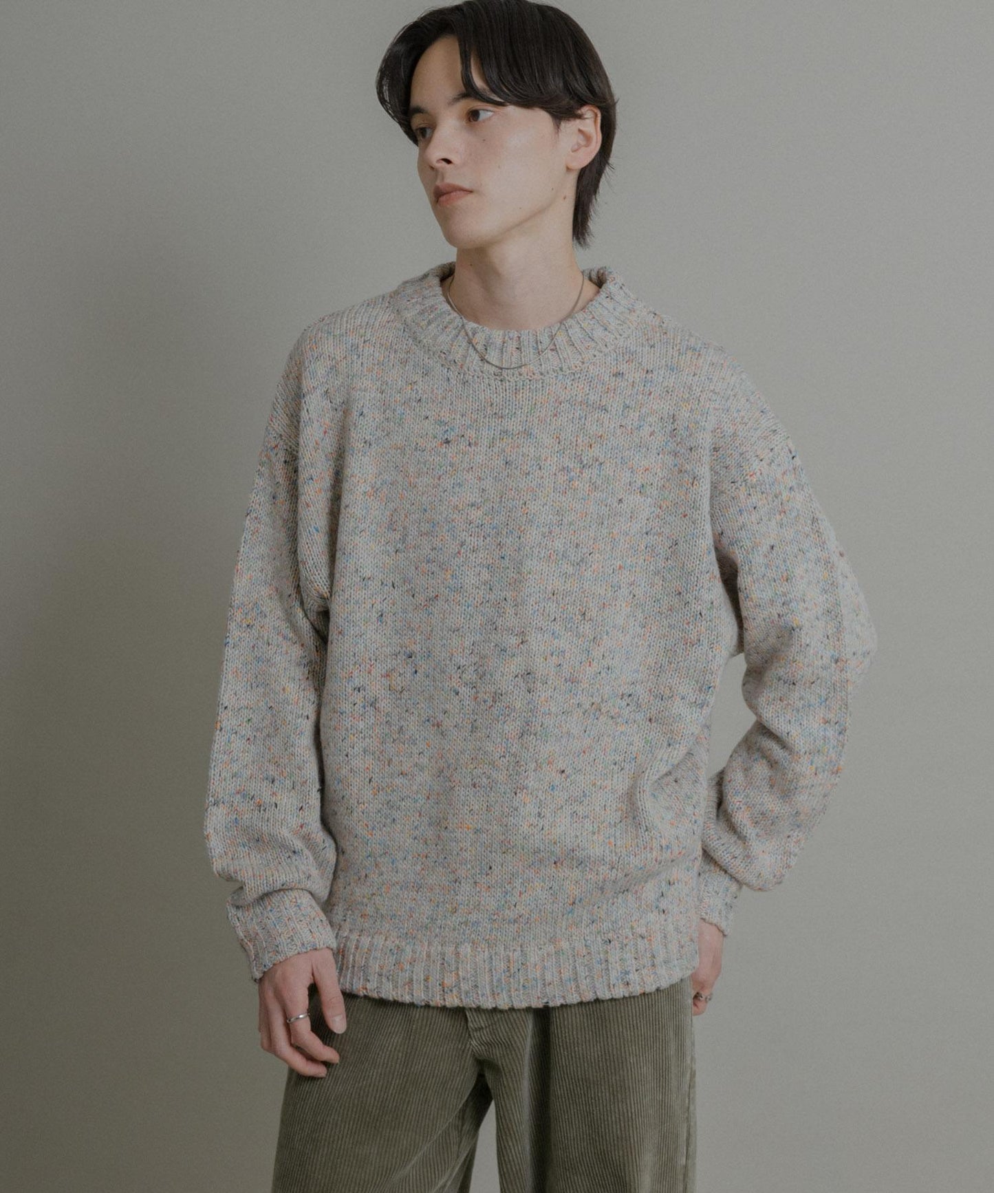 可水洗彩色紗點針織套頭衫