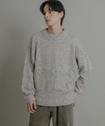 可水洗彩色紗點針織套頭衫