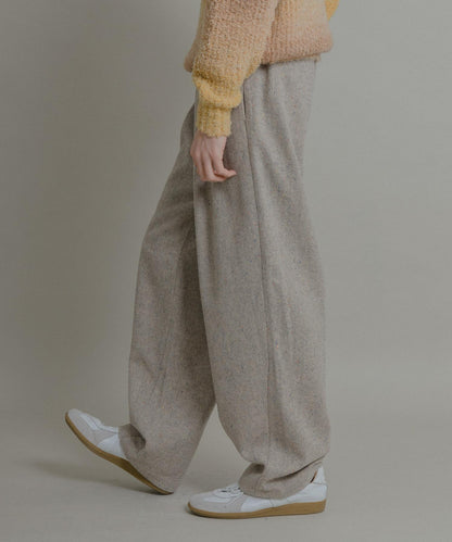 彩色斑點一褶桶型褲