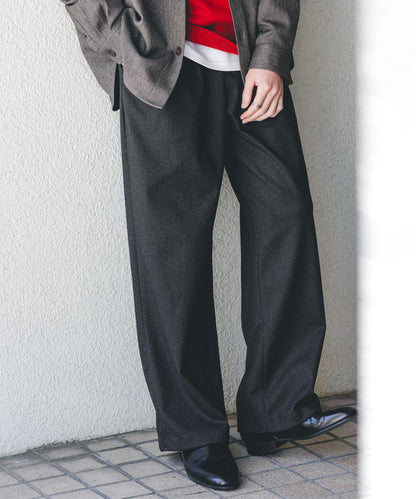 磨毛休閒寬腿褲