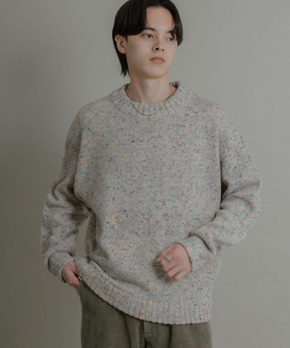 可水洗彩色紗點針織套頭衫