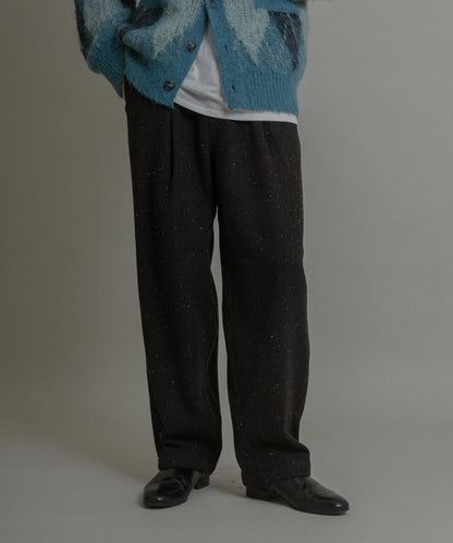 彩色斑點一褶桶型褲