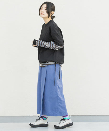 UR TECH尼龍塔夫綢裹身風半身裙