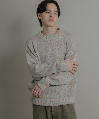 可水洗彩色紗點針織套頭衫