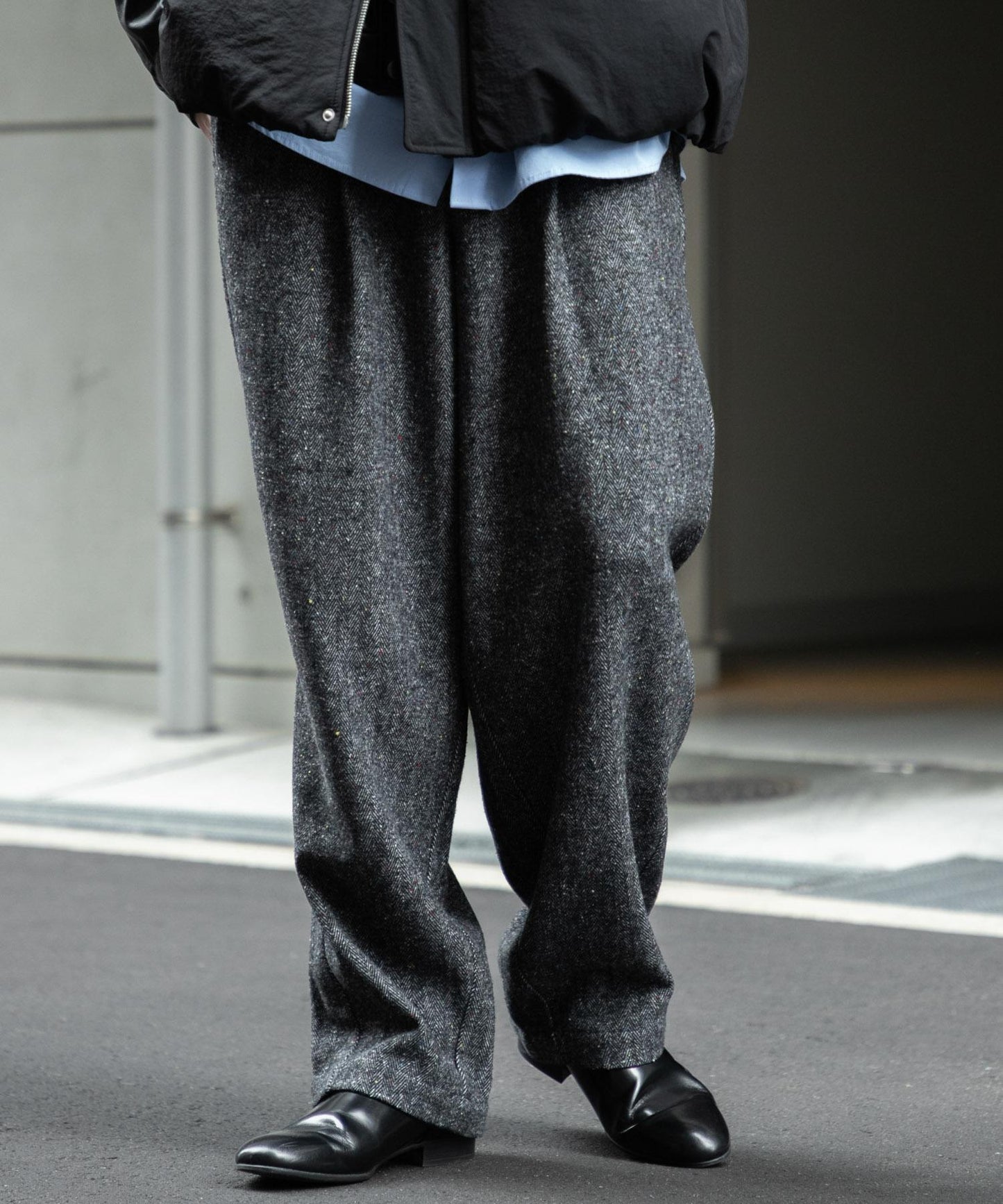 彩色斑點一褶桶型褲