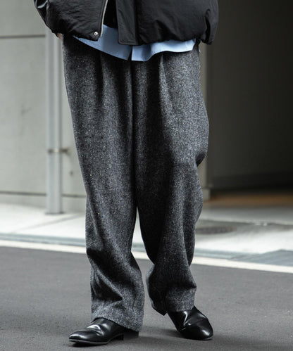 彩色斑點一褶桶型褲