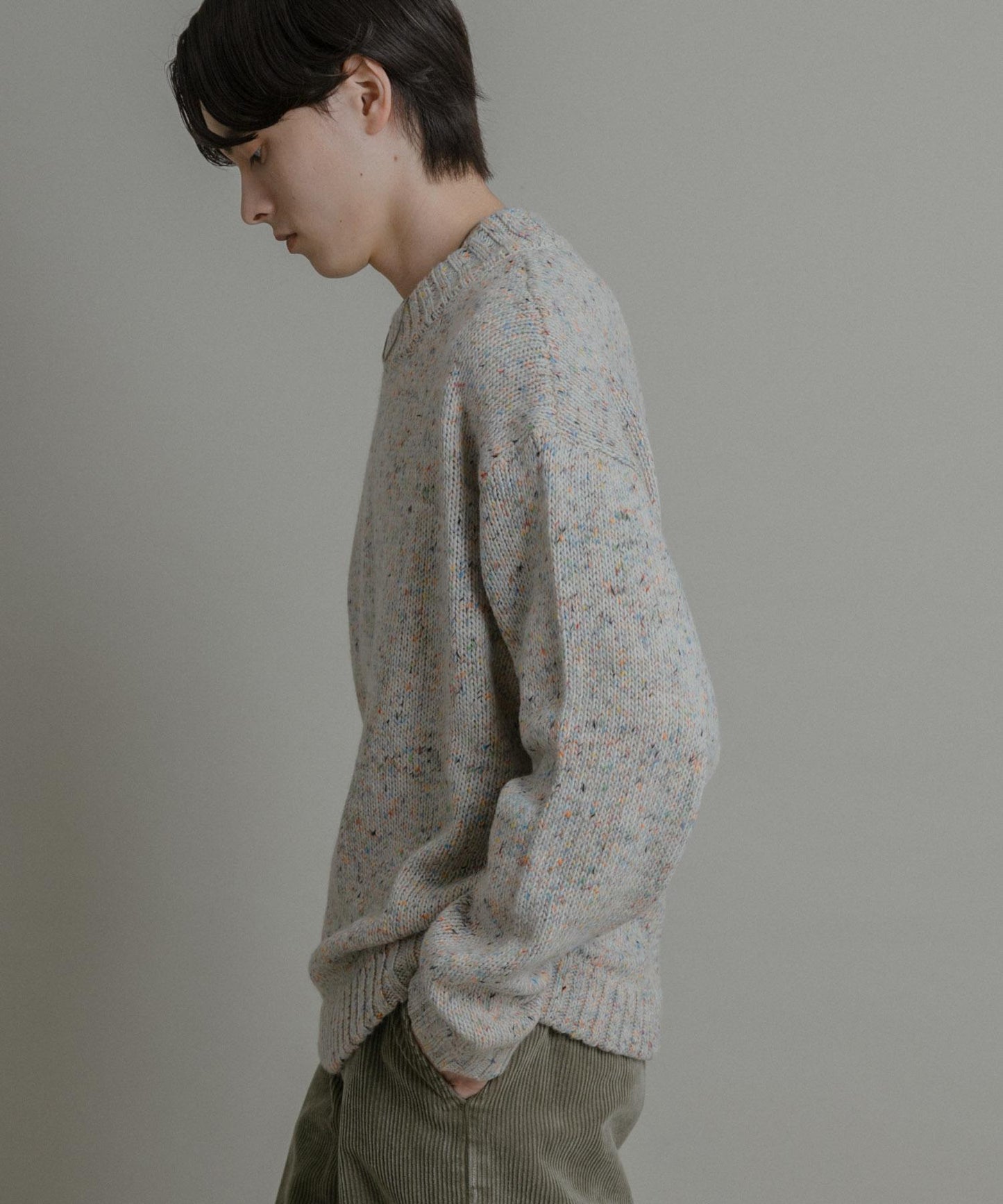 可水洗彩色紗點針織套頭衫