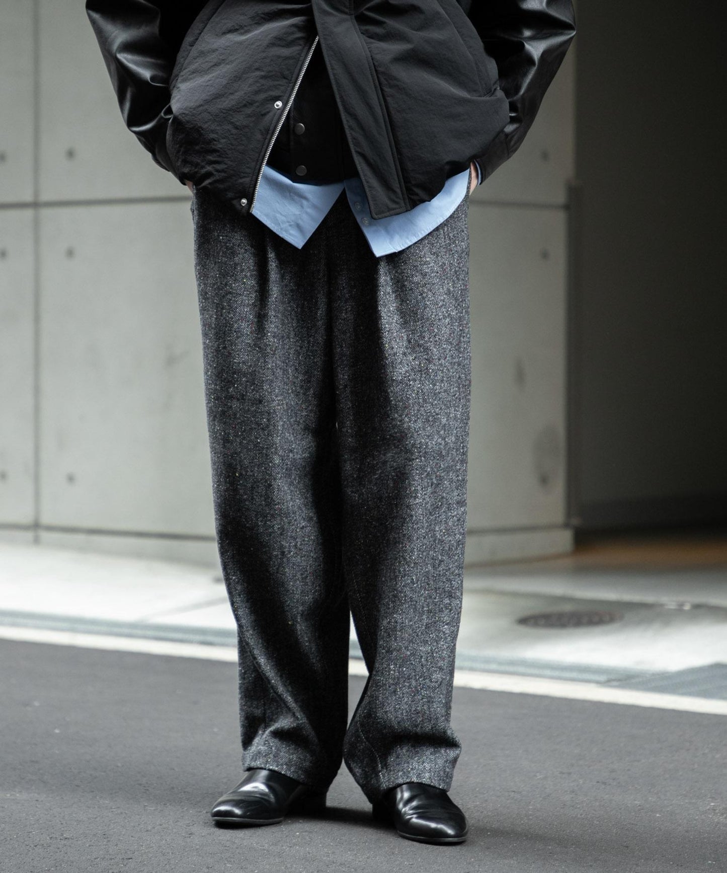 彩色斑點一褶桶型褲