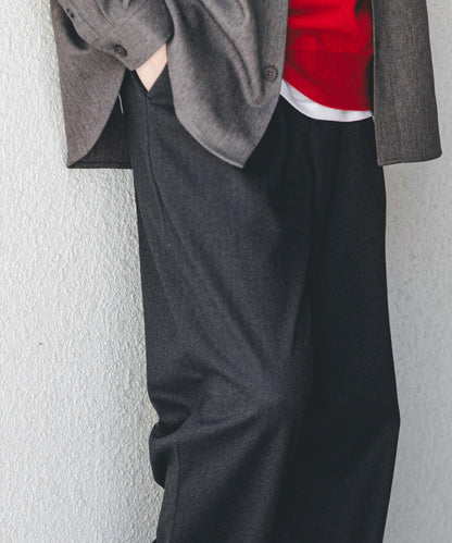 磨毛休閒寬腿褲