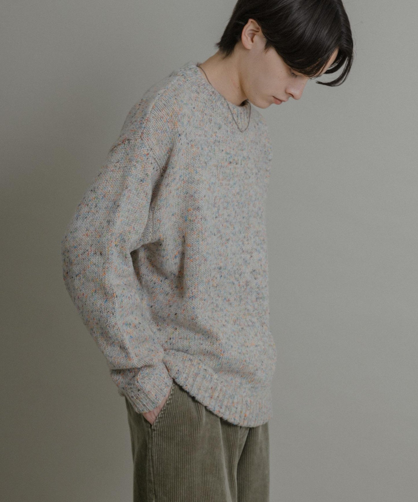 可水洗彩色紗點針織套頭衫