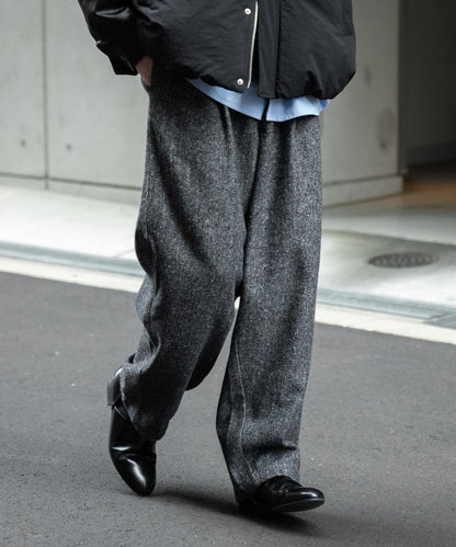 彩色斑點一褶桶型褲