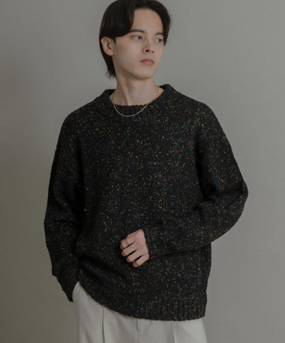 可水洗彩色紗點針織套頭衫