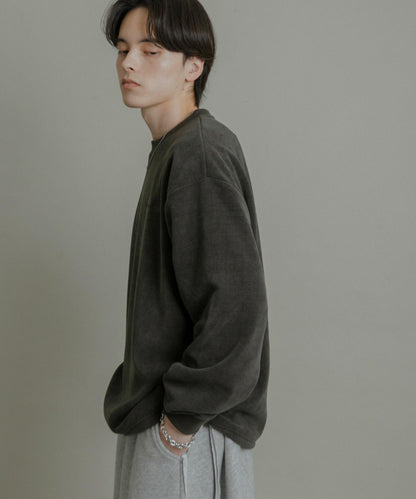 針織抓絨圓領套頭衫