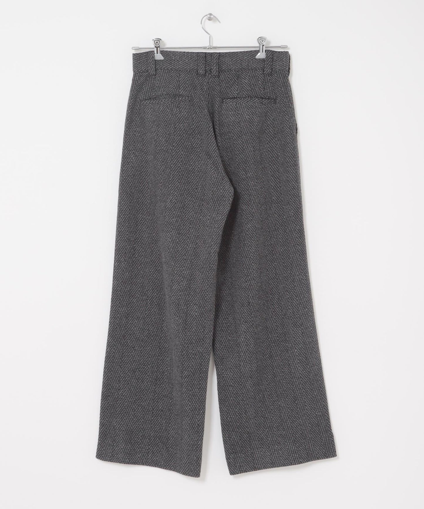 仿羊毛人字紋寬腿褲