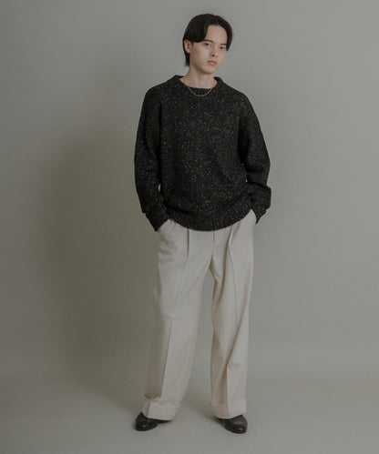 可水洗彩色紗點針織套頭衫