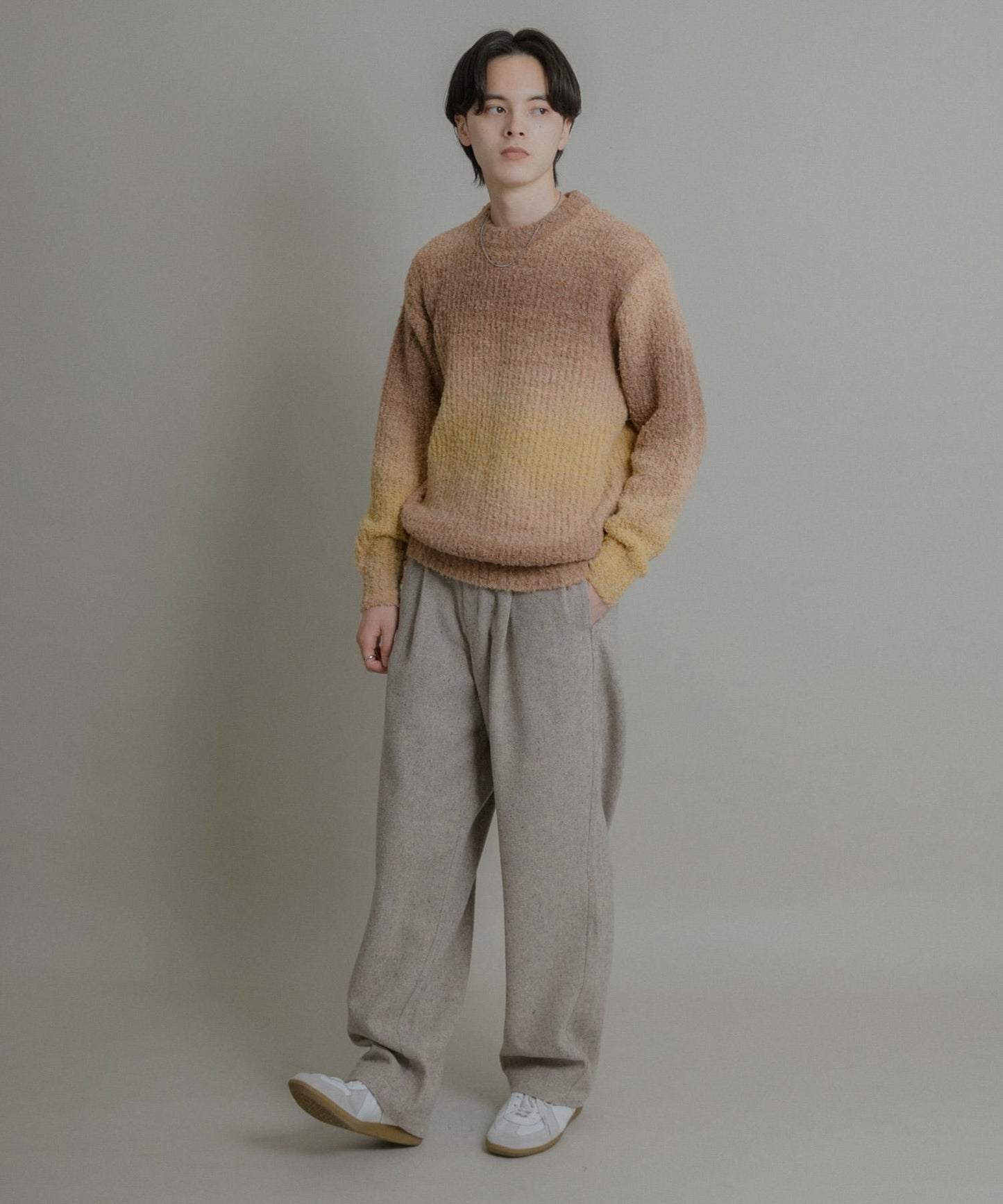 彩色斑點一褶桶型褲