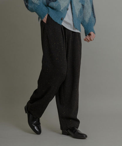 彩色斑點一褶桶型褲