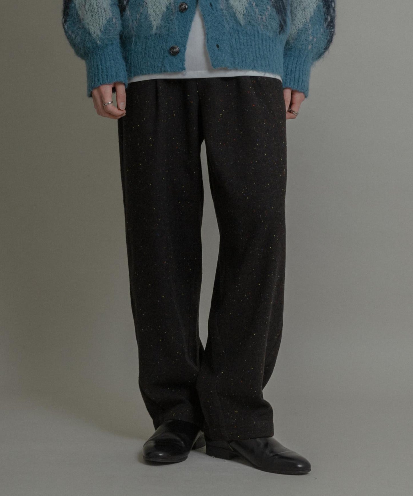 彩色斑點一褶桶型褲