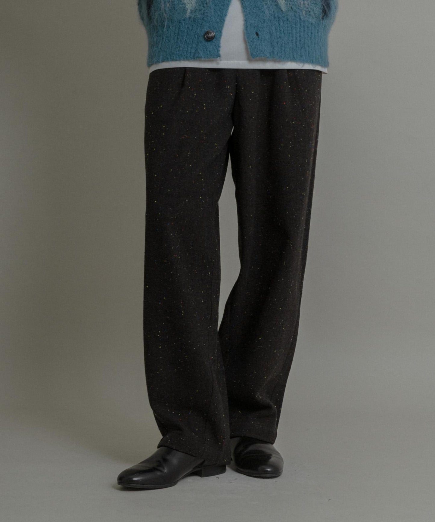 彩色斑點一褶桶型褲