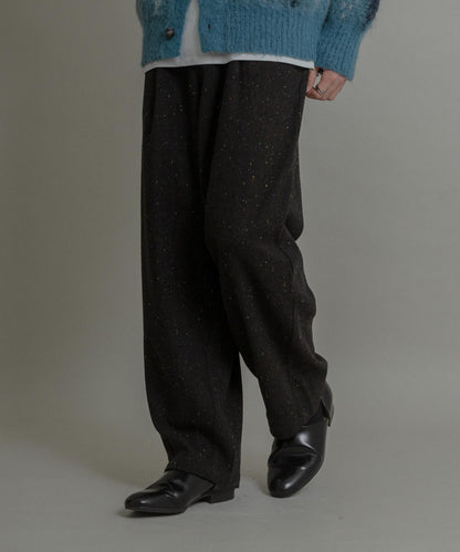 彩色斑點一褶桶型褲