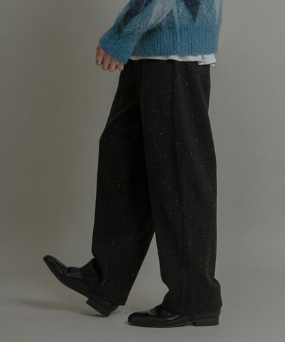 彩色斑點一褶桶型褲