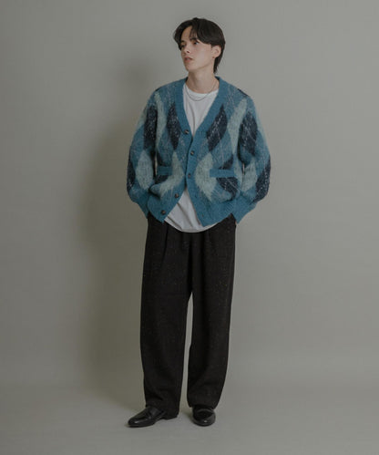 彩色斑點一褶桶型褲