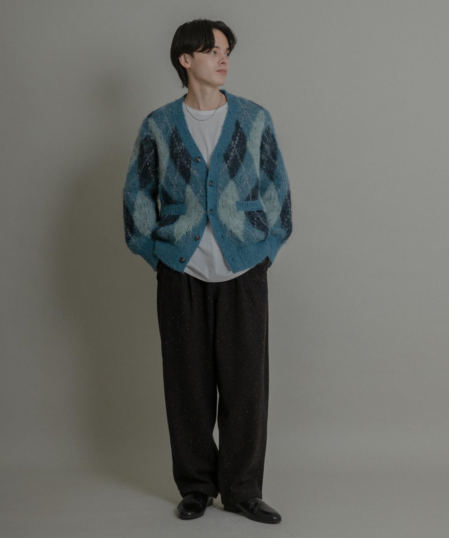 彩色斑點一褶桶型褲