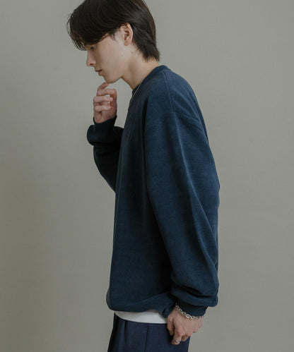 針織抓絨圓領套頭衫