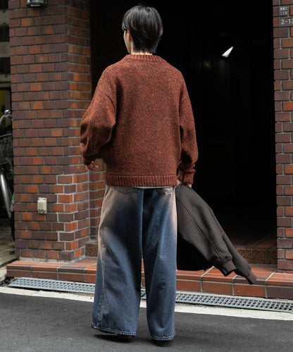 可水洗彩色紗點針織套頭衫