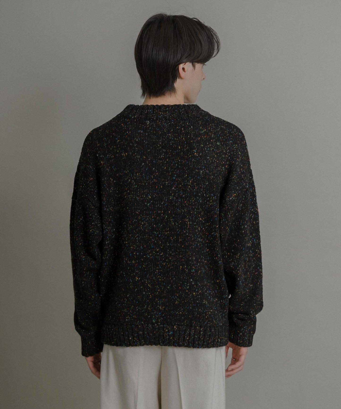 可水洗彩色紗點針織套頭衫