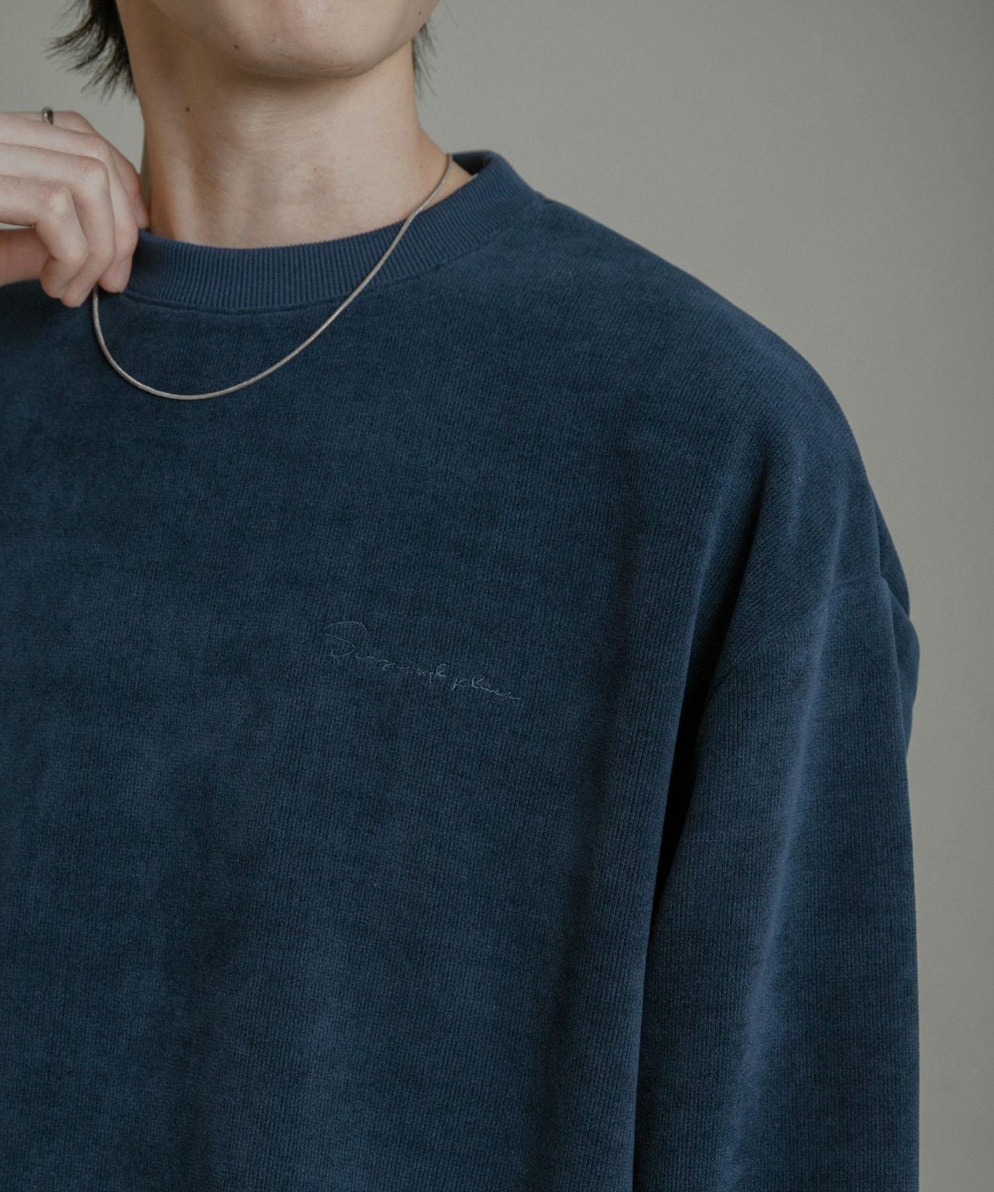 針織抓絨圓領套頭衫