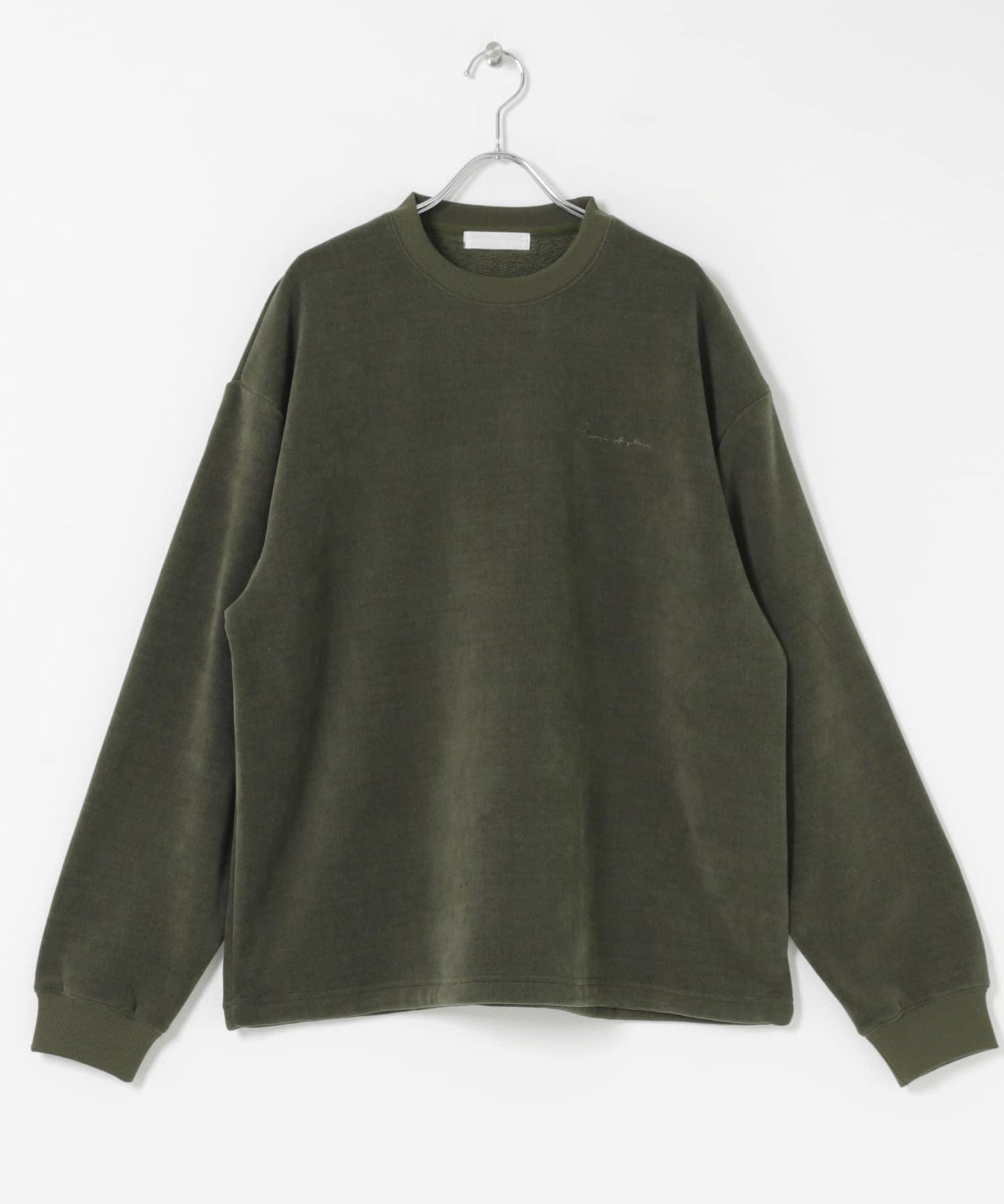 針織抓絨圓領套頭衫