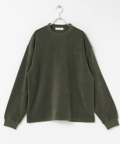 針織抓絨圓領套頭衫