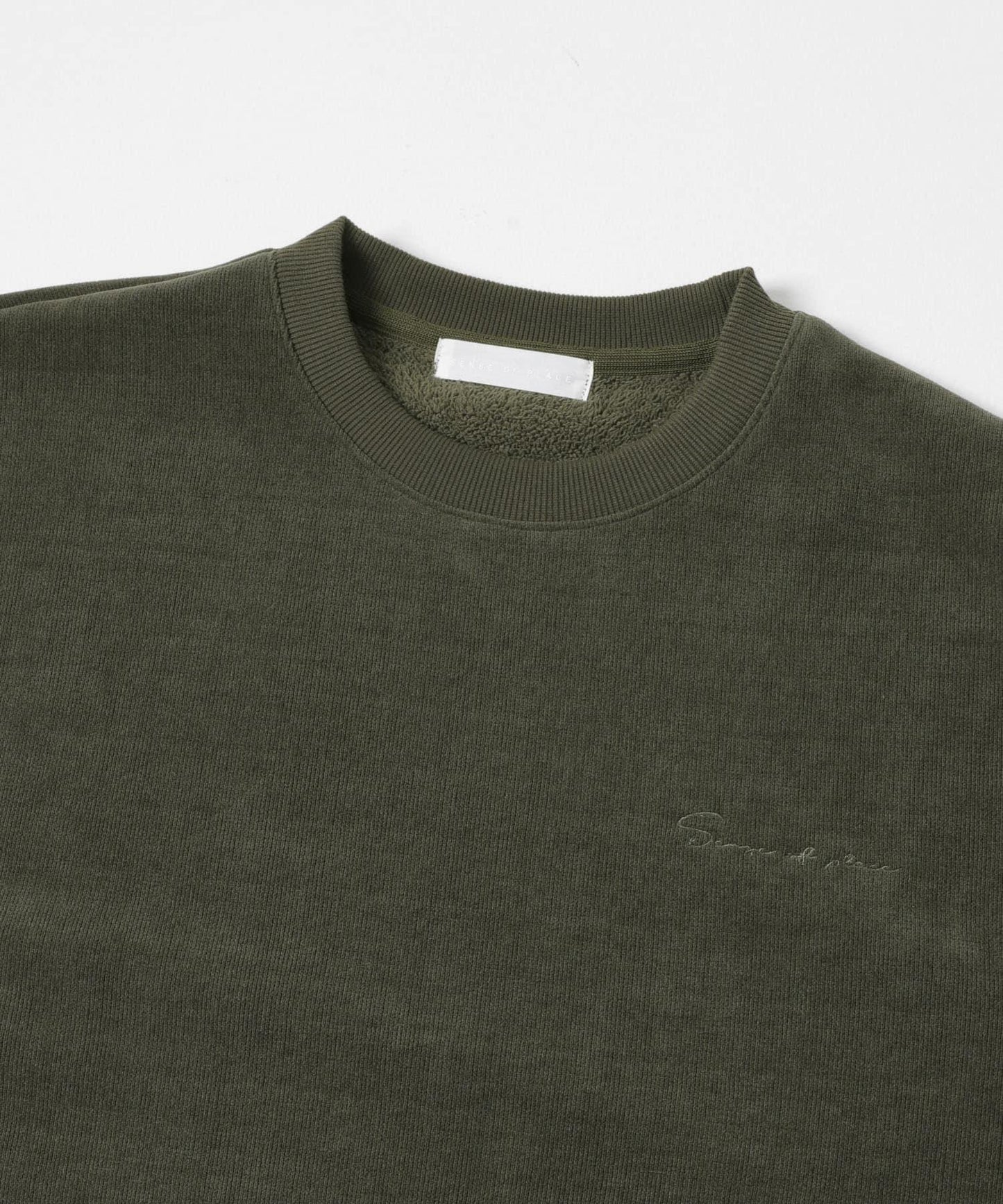 針織抓絨圓領套頭衫