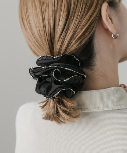 鏈條裝飾緞面髮圈