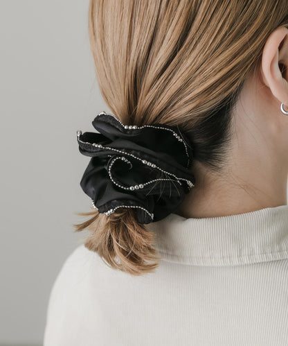 鏈條裝飾緞面髮圈