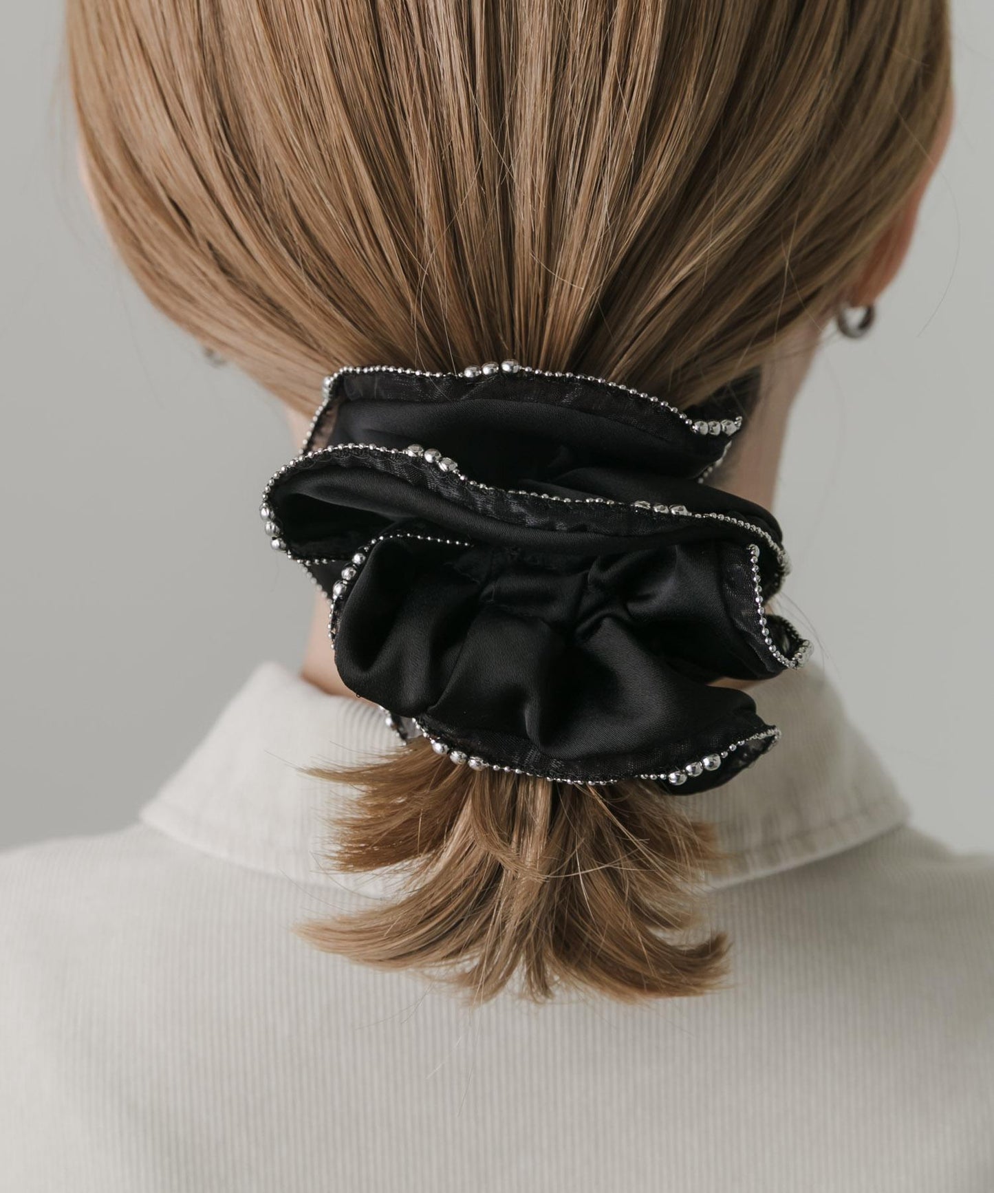 鏈條裝飾緞面髮圈