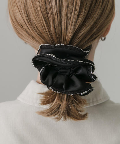 鏈條裝飾緞面髮圈